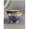 Image 2 : Vintage Art Deco Fraunfelter China Ohio Lustreware Creamer & Lidded Sugar Set w/ Platinum Trim
