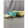 Image 2 : 3 Mid-Century Pottery Planters w/ Metal Cradles