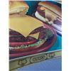 Image 2 : Large 1960's Kraft Cheeseburger/ Hotdog Foil Cardboard Restaurant Sign.Approx 24.5 x 40" NO SHIPPING