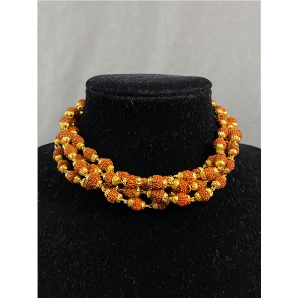 Genuine Natural Gold Plated 108 Beads Rudarksa MSRP $1100