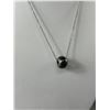 Image 3 : Silver Necklace with Black Bead Pendant, Black Bracelet and Pair of Earrings