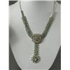 Image 2 : Gorgeous Rhinestone Dangling Necklace with a Seed Pearl Necklace and a Gold & Silver Coloured Bracel