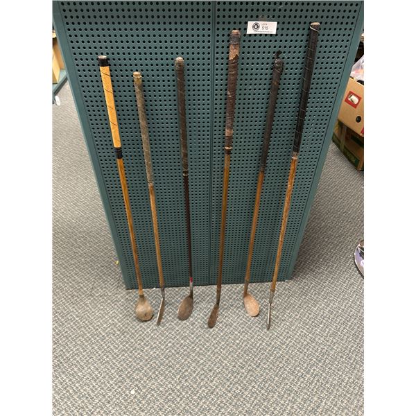 Lot of Antique Wooden Gold Clubs