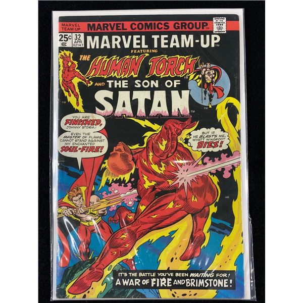 Vintage Marvel Team-Up "The Human Torch And The Son Of Satan" On Board In Bag