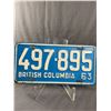 Image 2 : 1963 British Columbia License Plate Pair