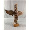 Image 1 : Native Wood Carved "Thunderbird Warrior" Vancouver BC & Signed. Approx. 13 1/2"