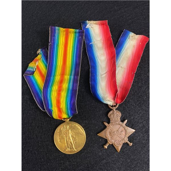 2 WWI Medals - Star & Victory Belonging To  SPR. D.Kelly (R.E)