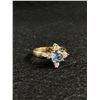 Image 1 : Stunning 10k Yellow Gold With Blue Topaz Ring. With 4 Small Diamonds. Size 7 3.53 gr