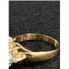 Image 2 : Stunning 10k Yellow Gold With Blue Topaz Ring. With 4 Small Diamonds. Size 7 3.53 gr