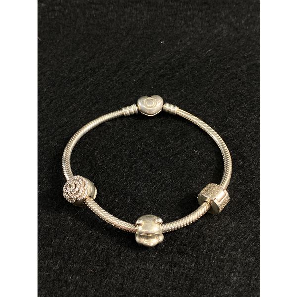 Pandora Sterling Sivler w/ Tiny Stones, Possible Diamonds, Marked Pandora S 925 Ale, © Disney, Plus 