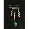 Image 1 : Vintage Hand Crafted Silver w/ Turquoise Stone Tassels Brooch