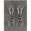 Image 1 : Gorgeous 1970's 7" Tall Crystal Candleholders By Mikasa 'City Lights' - Made In Czech Republic