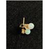 Image 2 : Nice Pair Of 14 Karat Gold Diamond & Opal Earrings