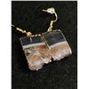 Image 2 : Genuine Natural Agate Slice Earrings. MSRP $289.00