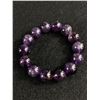 Image 1 : Genuine Hand Carved Round Amethyst Stone Beads Bracelet, Large 4mm Diam