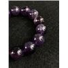 Image 2 : Genuine Hand Carved Round Amethyst Stone Beads Bracelet, Large 4mm Diam