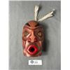 Image 1 : 7" Tall Spirit Mask w/ Copper Inlayed Eye's, Signed By Eric Baker, Squamish Band 1992