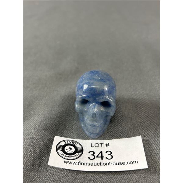 Carved & Polished Blue Aventurine Skull. Approx. 1 1/2" x 2"