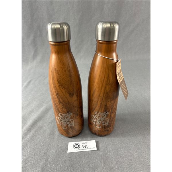 2 Dancing Eagle Insulated Bottle Designed By Tsimshian Artist Terry Starr, Vancouver Canada