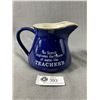 Image 1 : Vintage Blue Teachers Whisky Jug, Made In England. Approx. 4 1/2" Tall