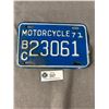 Image 1 : 1971 BC Motorcycle License Plate
