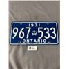 Image 1 : 1971 Ontario License Plate