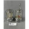 Image 2 : 2 Small Vintage Hanging Lanterns. Odd Size. Each Approx. 5 3/4" & 61/2" Tall