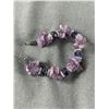 Image 2 : Genuine Tumbled Purple Stone & Faceted Crystal Beads. Bracelet Original Closure