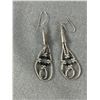 Image 3 : 3 Vintage Pairs Of Silver Dangle Earrings, All Unique Designs