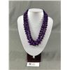 Image 1 : Vintage 3 Strand Purple Beaded Necklace