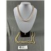 Image 1 : 2 Vintage Pearls Necklaces, Both Hand-Knotted Between Each Pearl. Good Condition For Its Age