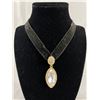 Image 1 : Vintage Black Velvet with Glass & Rhinestones Pendant Necklace