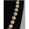 Image 2 : Vintage Blue Pearls Choker Necklace. Hand Knotted Between Pearls. Original Closure