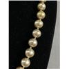 Image 2 : Vintage Blue Pearls Choker Necklace. Hand Knotted Between Pearls. Original Closure