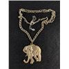 Image 1 : Lucky Elephant Pendant with Chain Necklace 29" Length + 3 " Extenstion