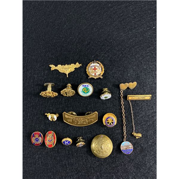 Vintage Lot of Enamelled Pins, Buttons, etc