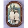 Image 1 : Antique Bubble Glass Frame w/ Picture of 2 Young Girls