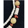 Image 2 : Long White + Red Coral Beads Necklace