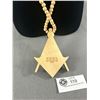 Image 2 : Extra Long Goodwood NYC Beads Necklace w/ Hand Carved Free Mason Pendant