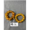 Image 2 : 2 Reconstituted Large Amber Beads Bracelets & 1 Pendant w/ Cord Necklace