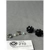 Image 1 : Vintage Black Crystal Earrings - Western Germany & Aurora Drop Crystal Earrings