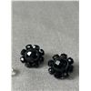 Image 3 : Vintage Black Crystal Earrings - Western Germany & Aurora Drop Crystal Earrings