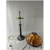 Image 2 : 30" Tall Vintage Slag Glass Lamp w/ Extreme Ornate Base w/ Some Wear