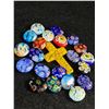 Image 2 : Bag of Murano Millefiori Italy Beads + Cross Pendant