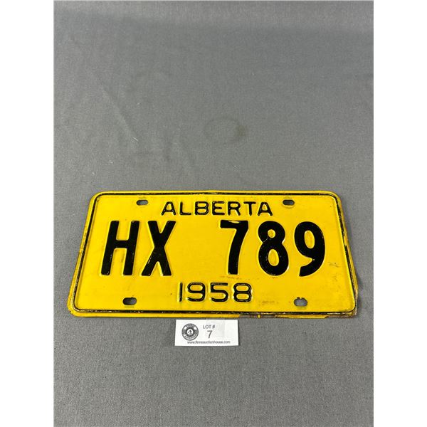 1958 Alberta License Plate