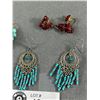 Image 2 : 2 Pairs of Beads Dangling Earrings and One Single One