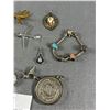 Image 3 : 9 Misc Old Pendants and Charm Bracelet