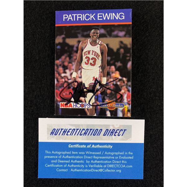 NBA Hoops Collect A Book, Signed Patrick Ewing Card w/ COA