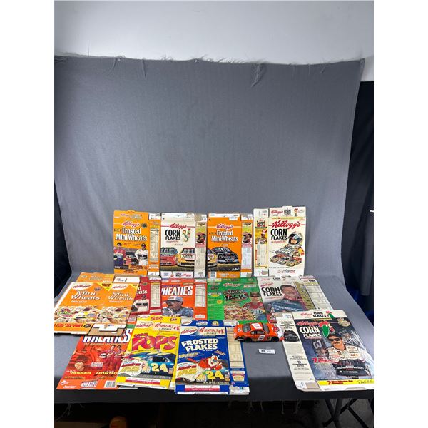 Lot Of Kelloggs Flattened Cereal Boxes Featuring Nascar