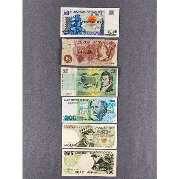 Collectible World Bank Notes - Indonesia, Zimbabwe, Australia & More